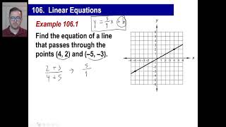 Saxon Math - Algebra 1: 3rd Edition (Lesson 106 - Linear Equations, Equations Through Two Points)
