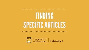 Finding Specific Articles