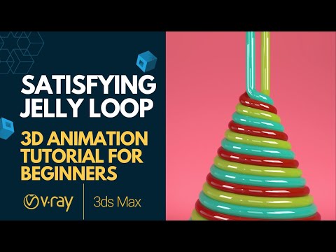 Satisfying Jelly Loop Simulation in 3ds max 2024 X V-ray| 3d Animation tutorial for beginners |