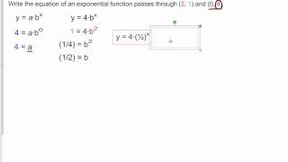 10.C.2 Find Exponential Equation Given a Point and a Y-Intercept