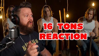 Reaction to SIXTEEN TONS - Geoff Castellucci - Low Bass Singer Cover - Metal Guy Reacts