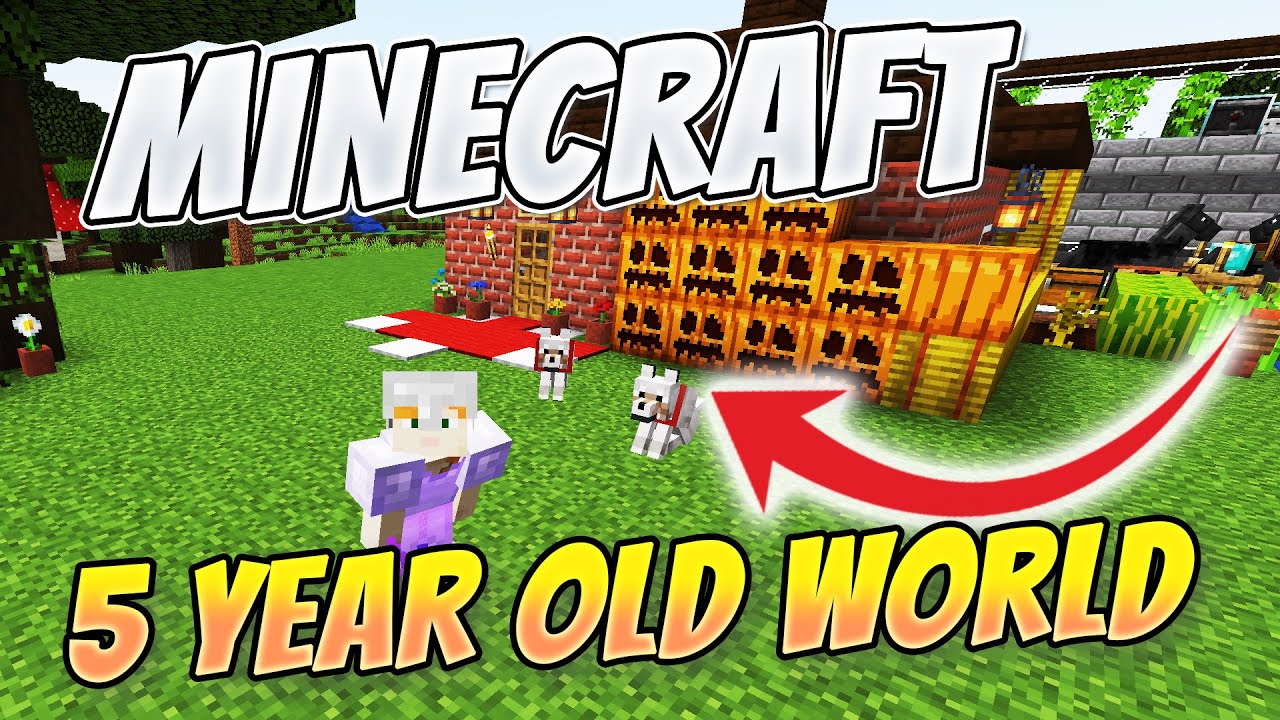 MINECRAFT BUT PLAYING MY 5 YEAR OLD WORLD!! - YouTube