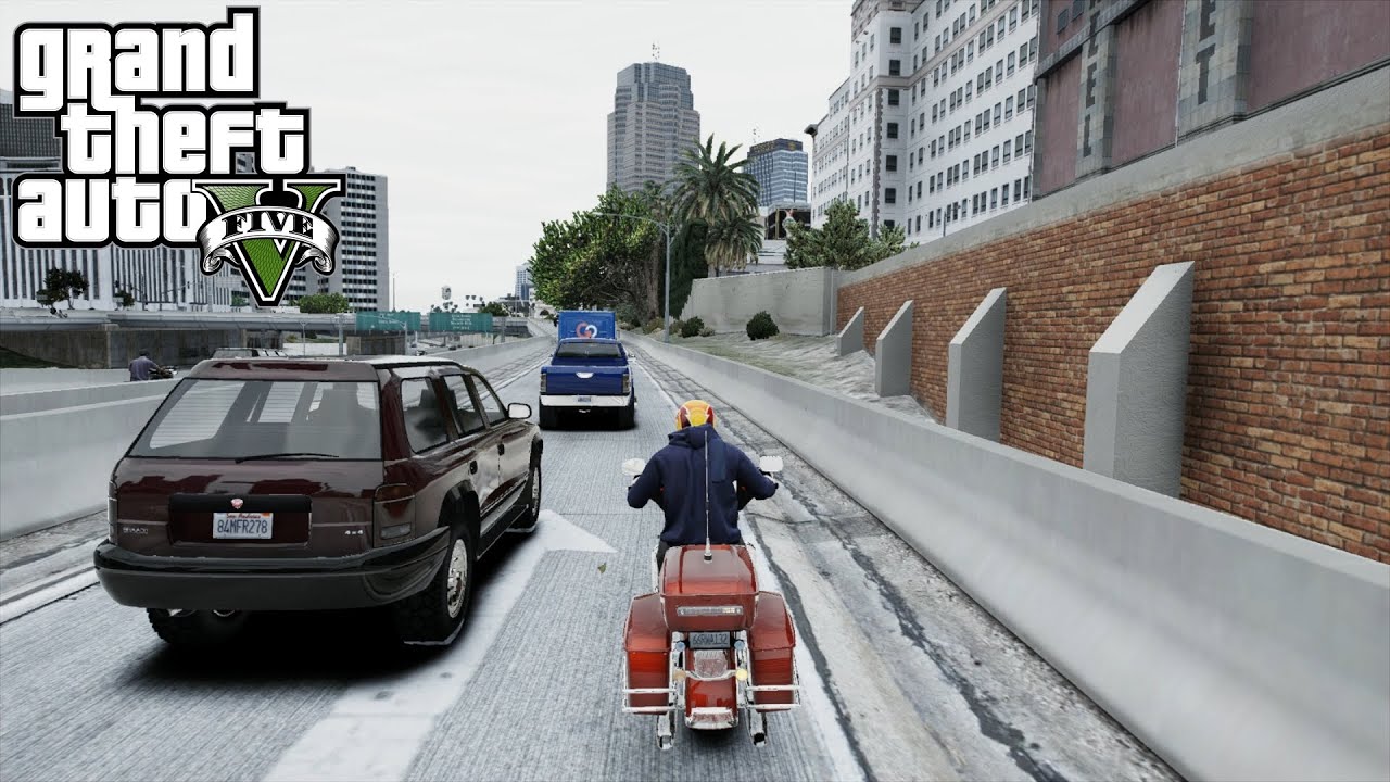 GTA 5 - Enjoyable Bike Ride Through Medium Traffic | 2x Traffic