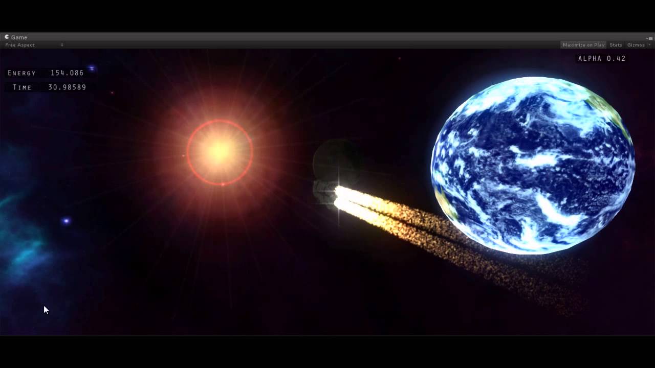 Unity 3D Space Game / Sim - Better thruster and (half) firing gun - YouTube