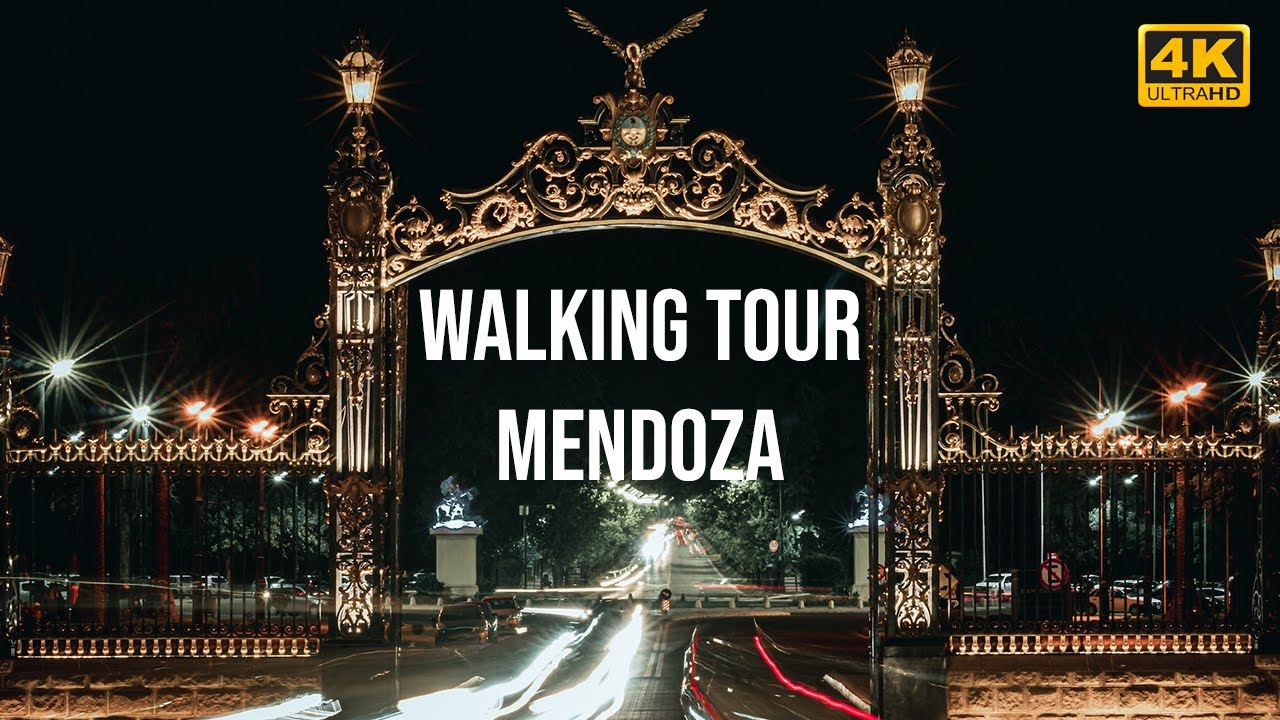 Walking through General San Martin Park in Mendoza, Argentina - 4k virtual tour