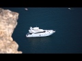 White yacht in the sea. Free HD stock footage.
