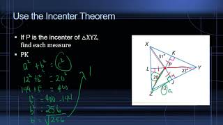 Use the Incenter Theorem