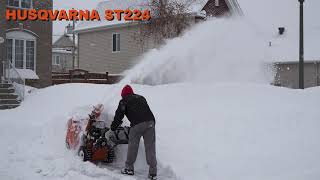 Husqvarna ST224 snow blower, after  snow storm