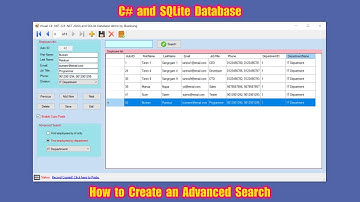 C# and SQLite (Preview) Simple and Advanced Search (plus Copy/Paste feature)