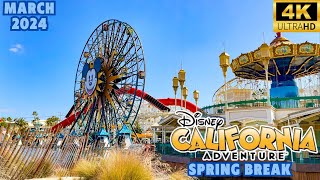 Disney California Adventure Walkthrough- Spring Break March 2024 4K