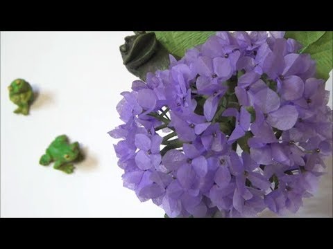 ペーパーフラワー 紫陽花の作り方 Diy Paper Flower Hydrangea Youtube