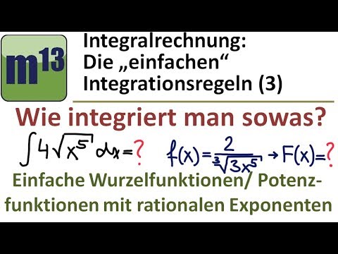 Integrieren / Stammfunktion bilden (3): einfache Wurzelfunktionen