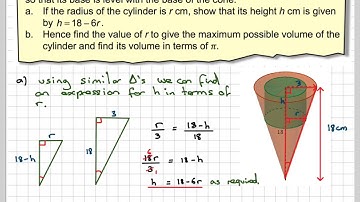 Finding the maximum volume of a cylinder you can place in a cone