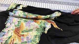 簡単 型紙なし 着物【留袖】からワンピース作り~♪😉✨Made from kimono into dress.