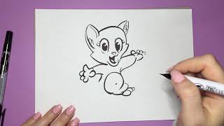 How To Draw A Cartoon Squirrel