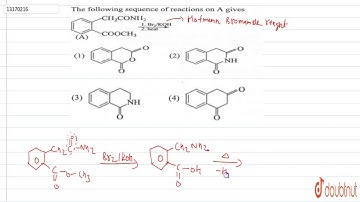 The following sequence of reactions on `A` gives