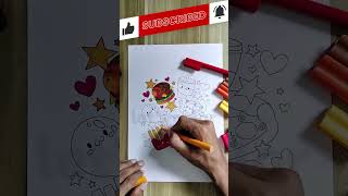 Coloring french fries #shorts  #coloringpages #coloringkids #drawing #art #coloringbook