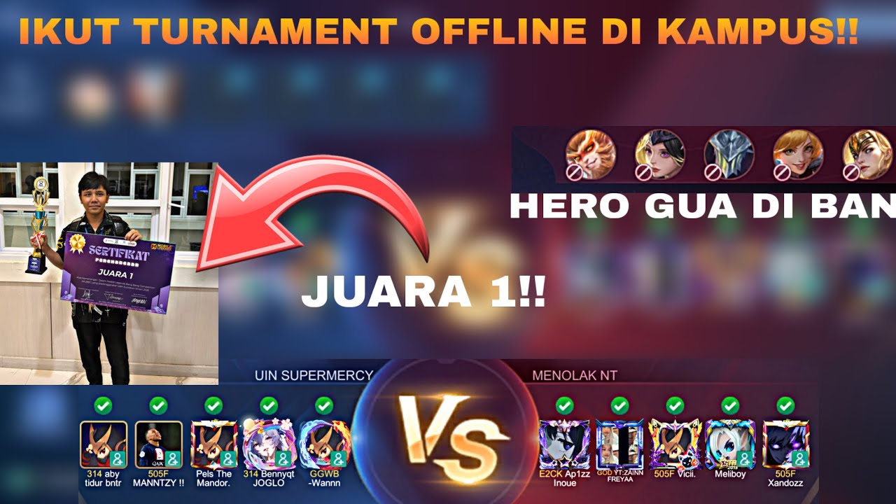 SERUNYA IKUT TURNAMENT OFFLINE KAMPUS DAN JUARA !!! 