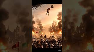 Hanuman vs Ravan Army 🐒⚔️ | Epic Battle of Power &amp; Devotion | #Ramayan #Shorts #aivideo #viral #ai