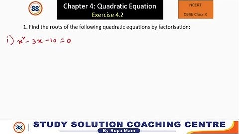 NCERT Exercise 4.2 Question 1i) Class 10 Maths CBSE,Quadratic Equation Factorisation method