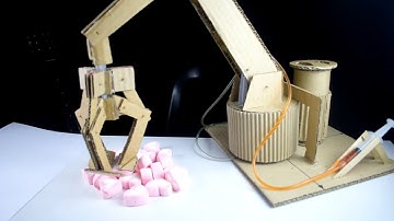 How to Make Hydraulic Powered Robotic Arm from Cardboard