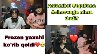 ASLAMBOI SOGDIANA AZIMOVA BILAN STRIM QILDI. FROZEN SUG'DIYONA OPANI SEVIB QOLDIMI😂//PUBG MOBILE