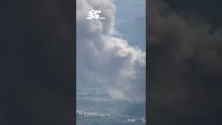 Fire crews battling a large fire at a scrap metal yard in Brampton