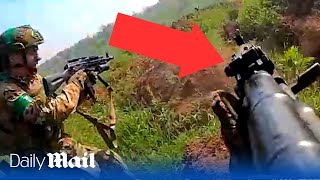 Ukrainian soldiers assault Russian trenches near Bakhmut in terrifying POV footage of counter attack