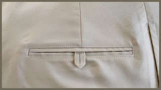 common double welt pocket stitching tutorial // sew a double welt pocket simple tricks //