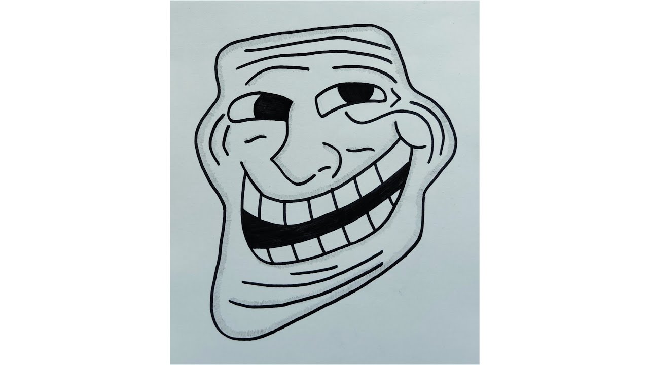 Simple Trollface Easy Drawing of a Trollface || How to Draw a Trollface || Kid's Drawing ...