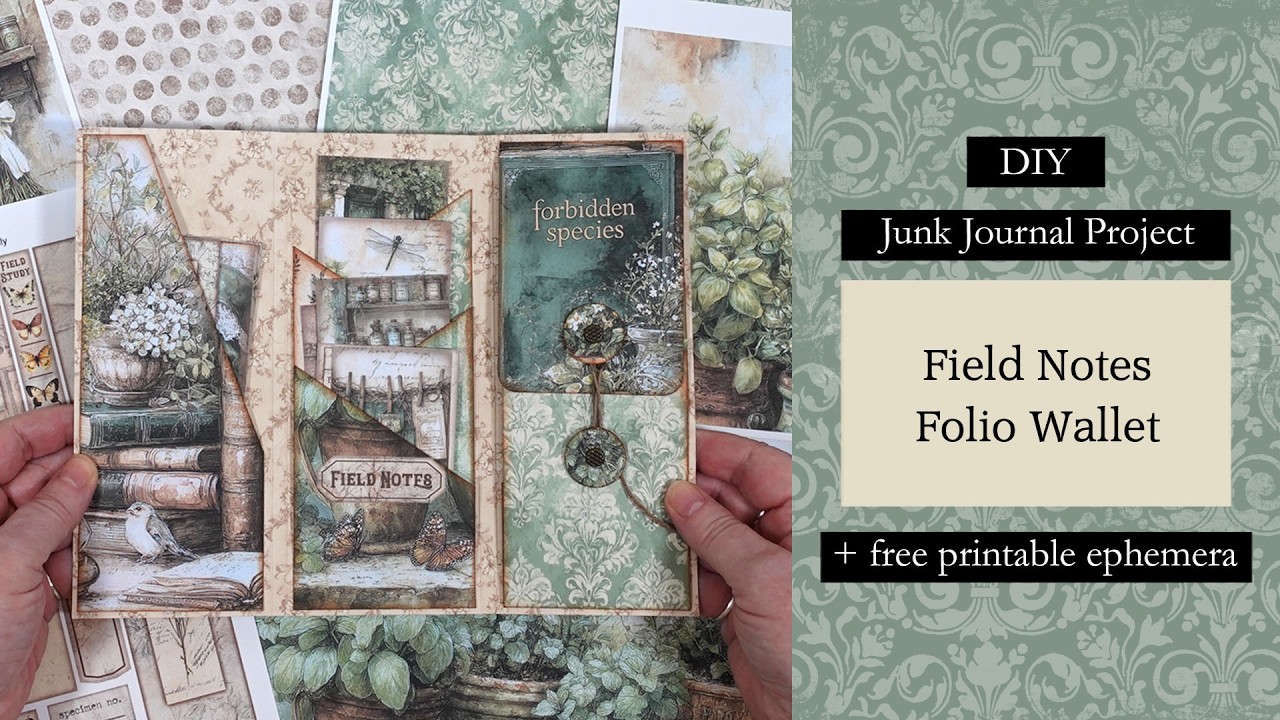 DIY Junk Journal Project | Field Notes Folio Wallet | Free Printable Ephemera