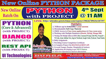 PYTHON (with PROJECT) Youtube Live Stream by Nagoorbabu @ 11:00AM