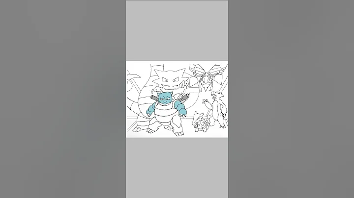 Coloring hand drawn Pokemon team