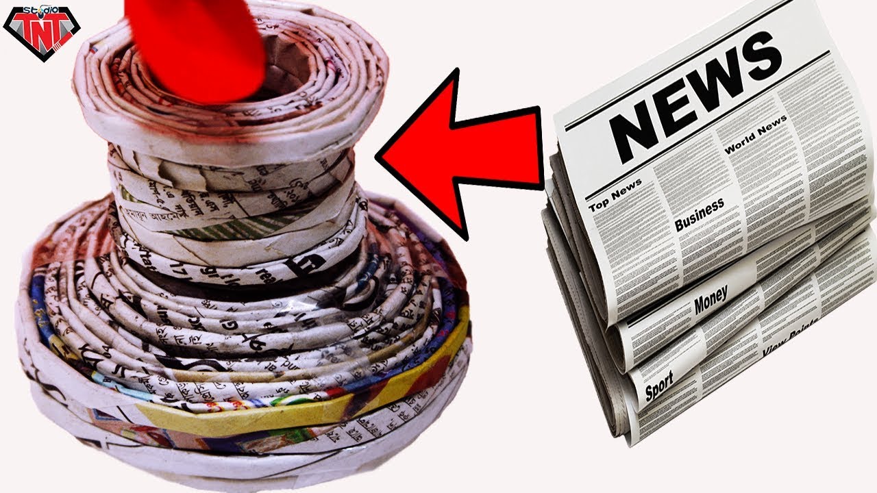 DIY Newspaper Flower Vase || Make Flowers Vase Out Of Newspapers