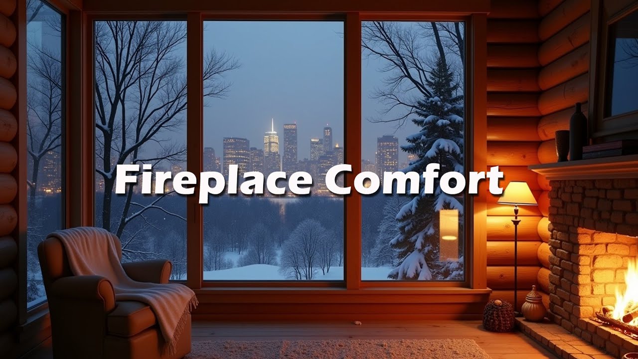 Cozy Winter Ambience in America & Europe ❄️ Fireplace & Relaxing Music