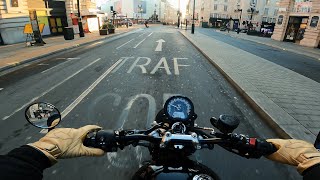 London commute.Triumph Street/Speed Twin  #4k