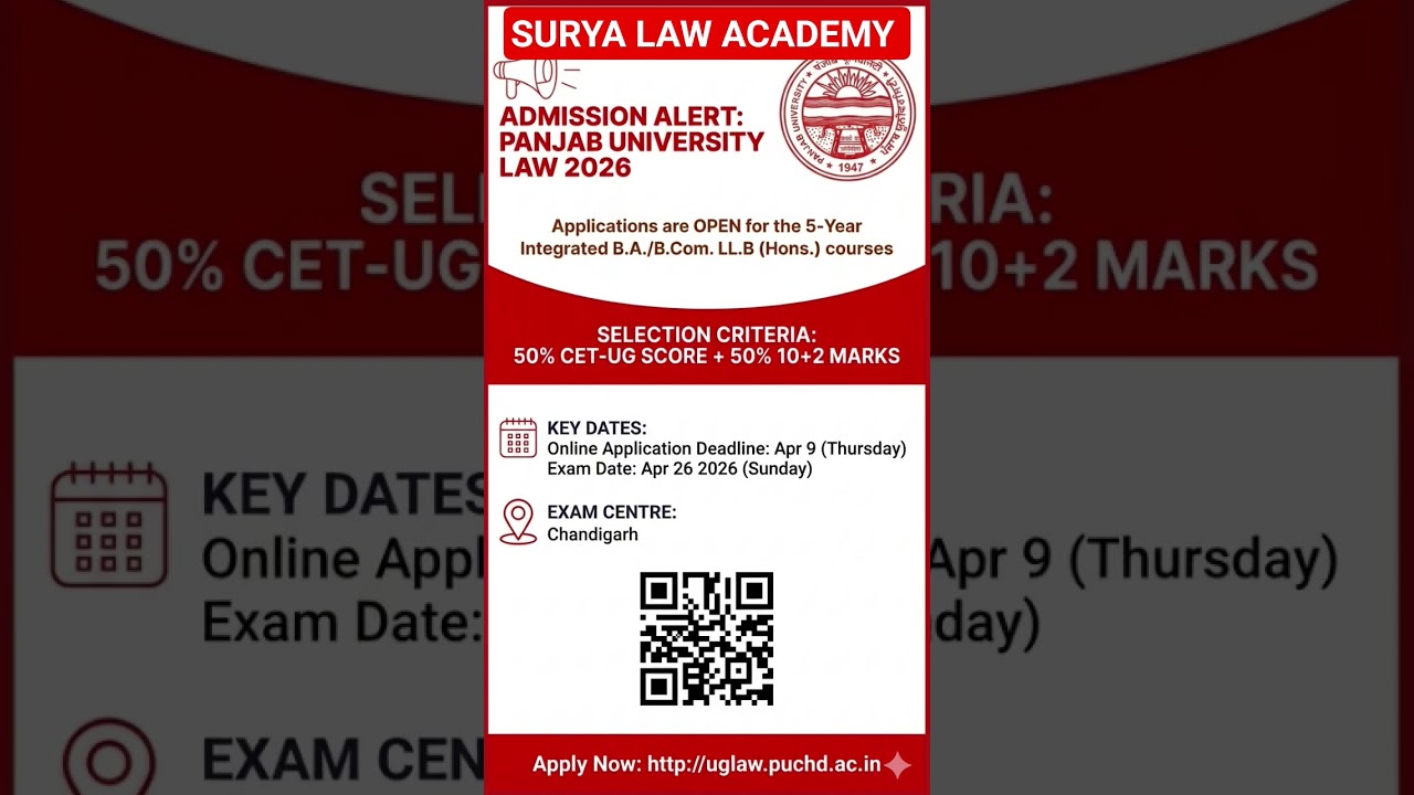 PU Law Entrance 2026: Key Dates & Criteria