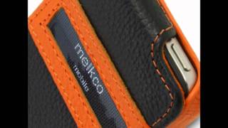 Melkco Premium Leather Case for Apple iPhone 4S & 4- Jacka ID Light Type (Orange  Black LC)