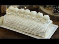 Bánh cuộn khúc cây vị dừa Raffaello và viên dừa tự làm - Raffaello yule log/Roll cake