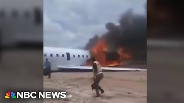 Dramatic video shows crash landing of a plane in Congo