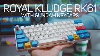 Keyboard Royal Kludge RK61 with Gundam Keycaps (Stereo ASMR Unboxing)