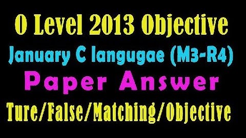 O Level Doeacc/Nielit C Language  Paper 2013 January Solve Question M3-R4 Objective Type
