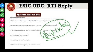ESIC UDC Mains Result official RTI Reply | ESIC UDC Region wise candidates | ESIC UDC CST Exam Date