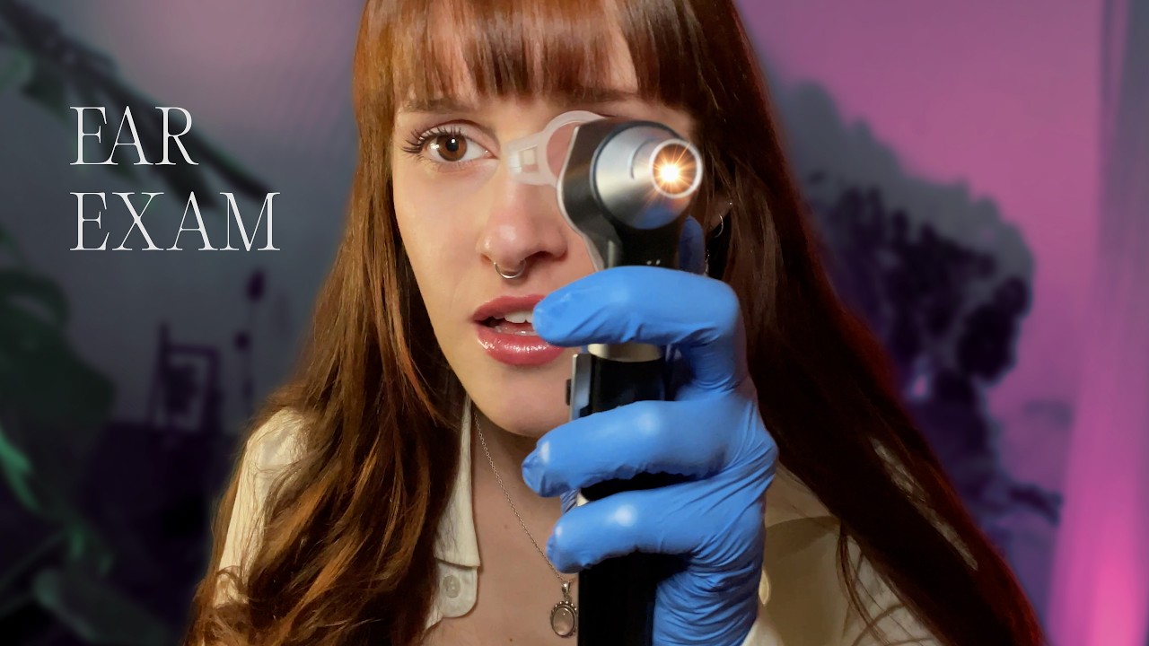 ASMR Ear Exam 💜 Cleaning and Hearing Test | german whispering - YouTube