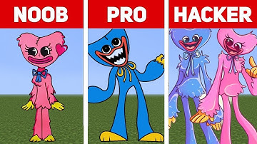 Pixel Art (NOOB vs PRO vs HACKER) Kissy Missy vs Huggy Wuggy | Poppy Playtime 2 in Minecraft