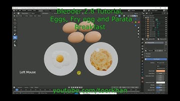 Blender 2 8, Tutorial, Eggs, Fry egg, and, Parata, for , Breakfast, Eeve, Beginner, Toorkhan
