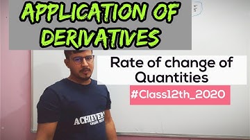 AOD l PART I  l Rate of change of quantities l  Most Imp for Class XII l NCERT