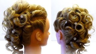 Свадебная,вечерняя прическа. Bridal updo. Hairstyle for long medium hair(Канал с прическами http://www.youtube.com/user/LiliaLady777 Предлагаю вам коллекцию оригинальных и красивых причесок.Мои..., 2015-01-27T09:36:52.000Z)