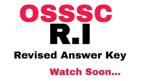 Osssc RI Revised Answer Key#shorts🙏💯