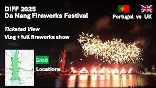 DIFF 2025: Da Nang Fireworks Festival. Portugal vs UK. FULL show (ASMR vlog)